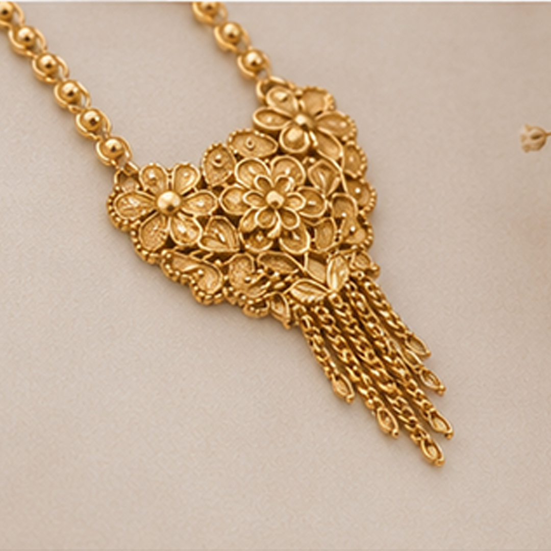 Combo of 2 Traditional Floral & Round Gold Plated Mangalsutra