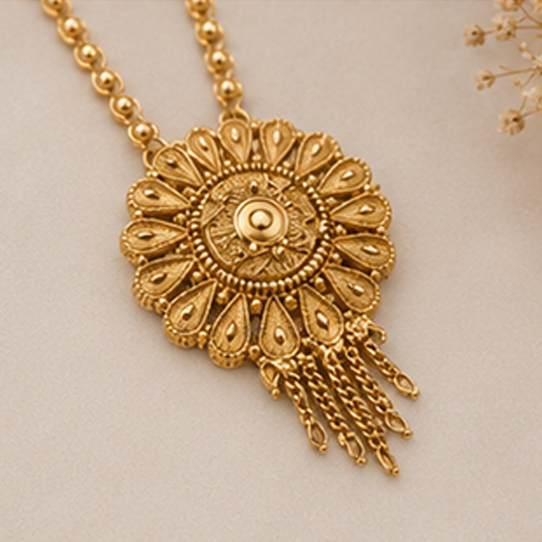 Combo of 2 Traditional Floral & Round Gold Plated Mangalsutra