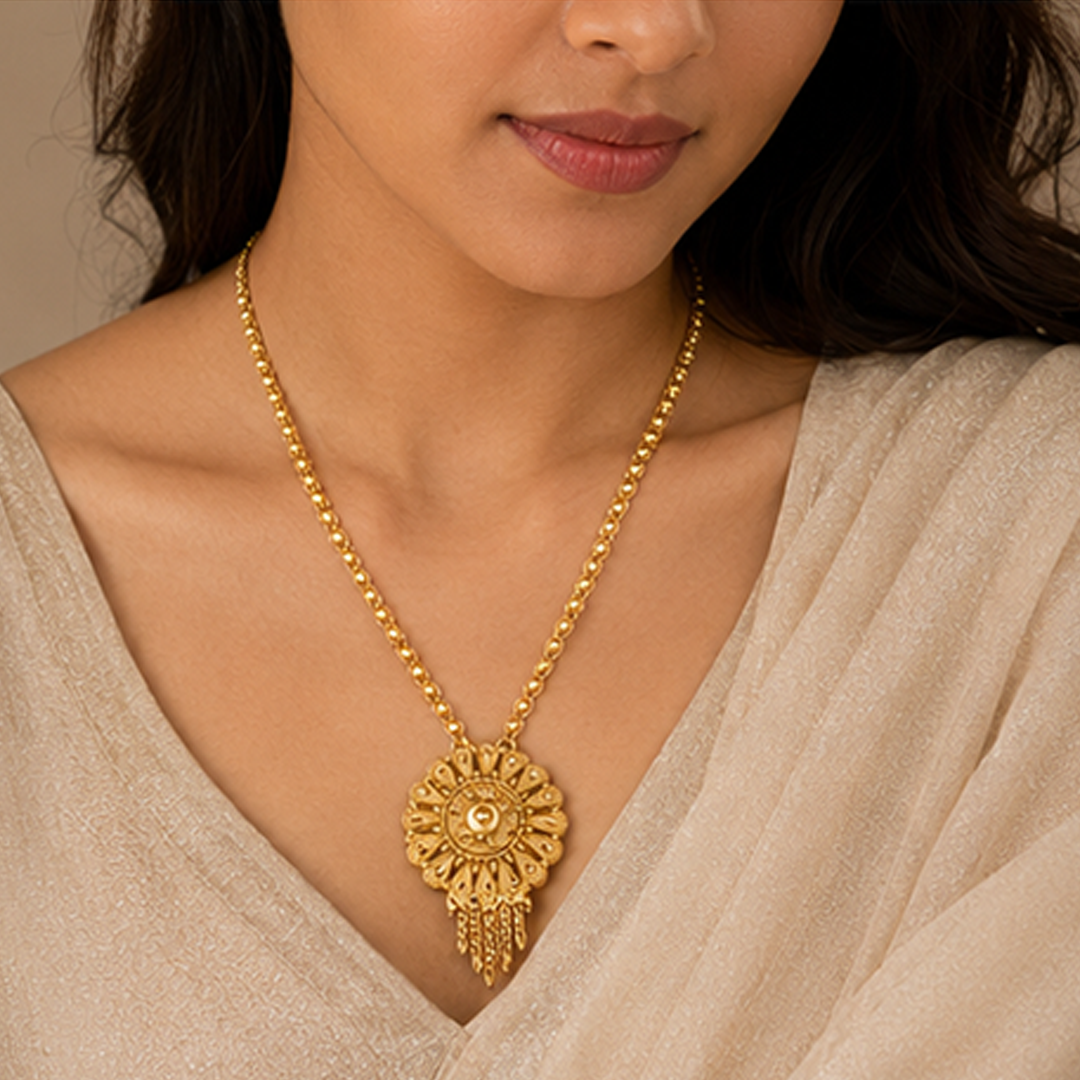 Combo of 2 Traditional Floral & Round Gold Plated Mangalsutra