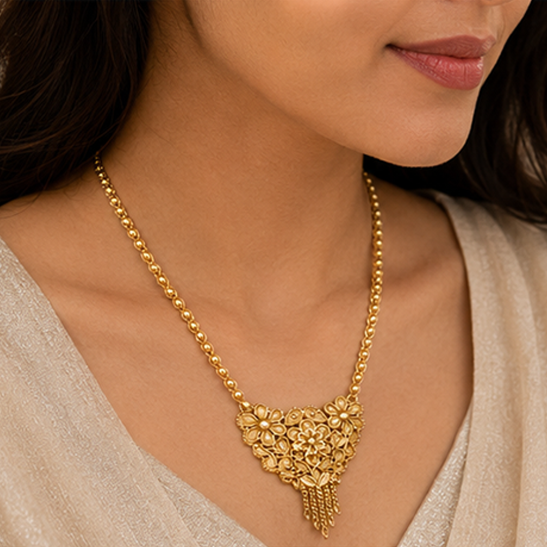 Combo of 2 Traditional Floral & Round Gold Plated Mangalsutra