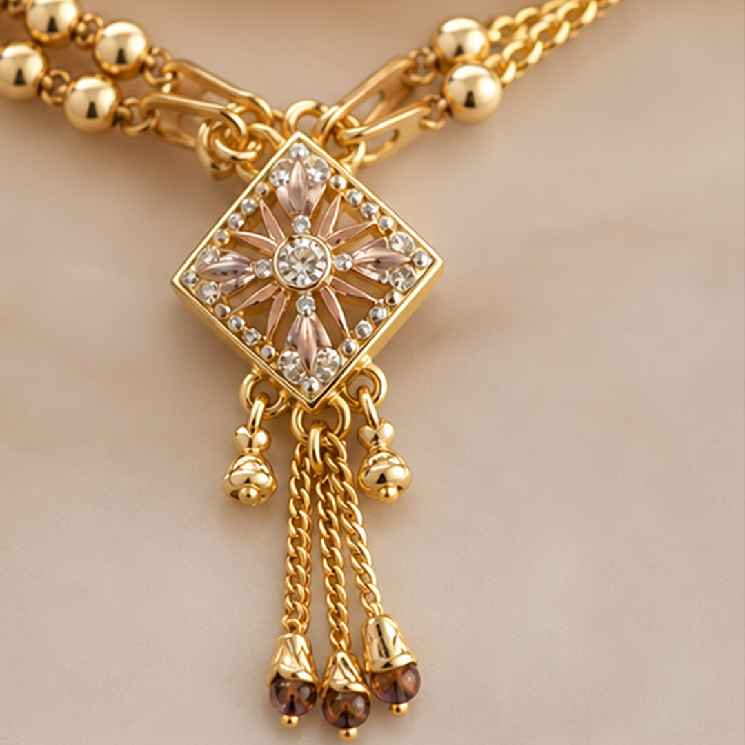 Traditional Long Gold Plated AD Stone Mangalsutra