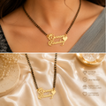 Customized Crown & Heart Double Name Gold Mangalsutra