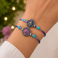 Set of 2 Silver Oxidized Peacock Rakhi Combo | Chocolate & Coin Gift Set