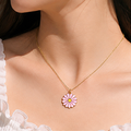Pack of 4 Cute Enamel Charm Pendant Chain Set | Flower Panda Butterfly