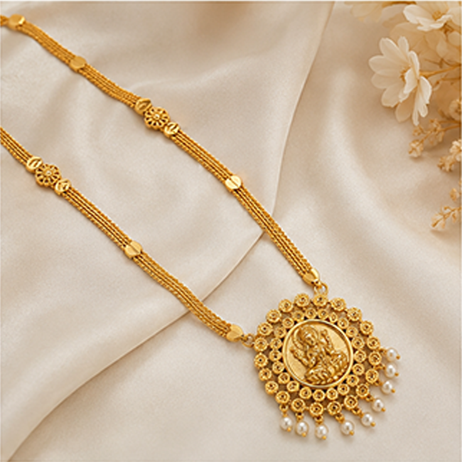 Pack of 1 Gold Plated Lakshmi Coin Mangalsutra | 24 Inch Chain