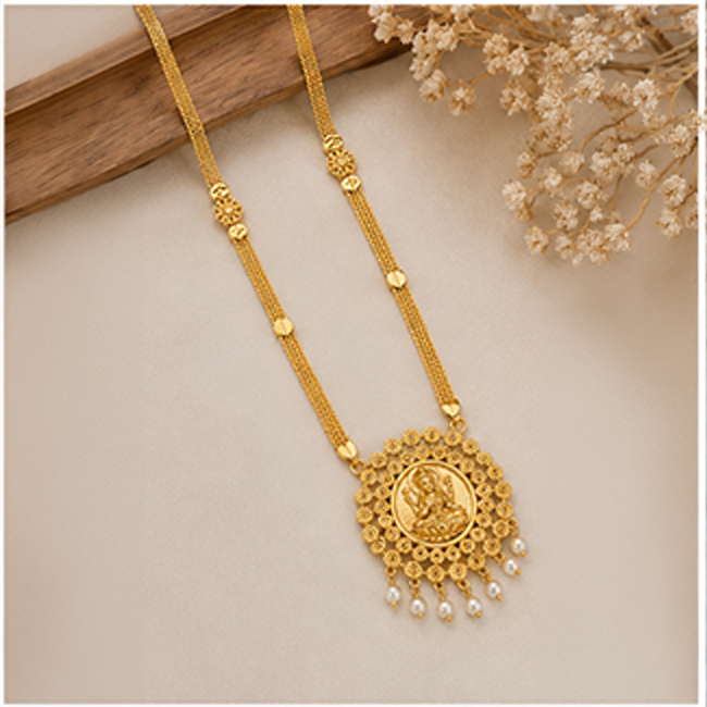 Pack of 1 Gold Plated Lakshmi Coin Mangalsutra | 24 Inch Chain