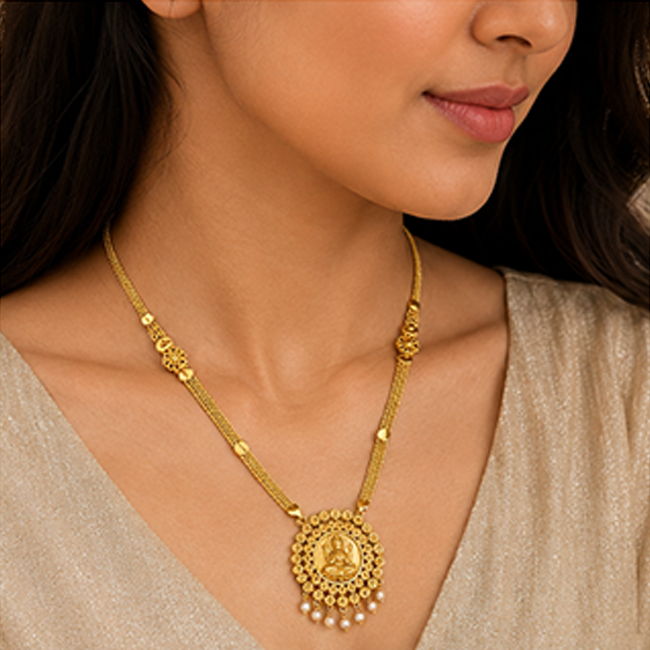 Pack of 1 Gold Plated Lakshmi Coin Mangalsutra | 24 Inch Chain