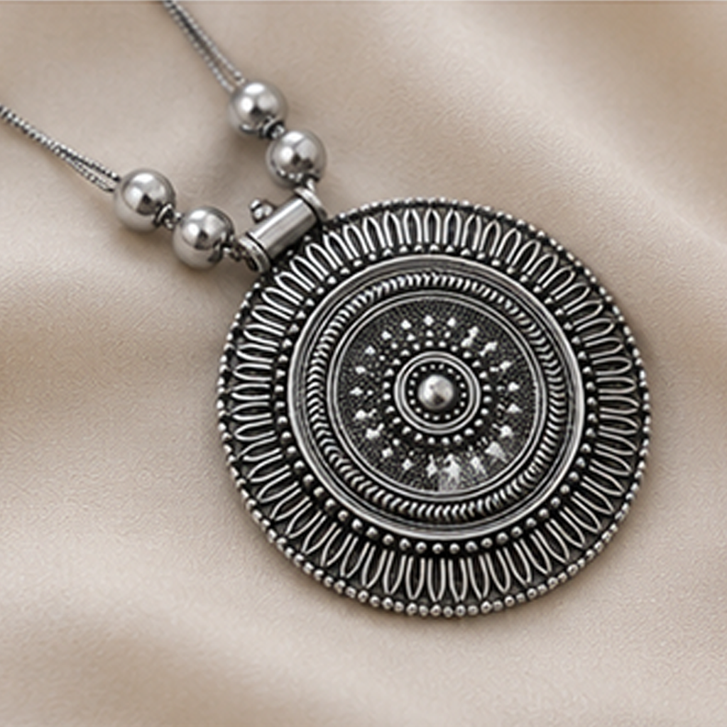 Combo of 2 Lord Krishna Flute & Mandala Oxidised Necklace Set
