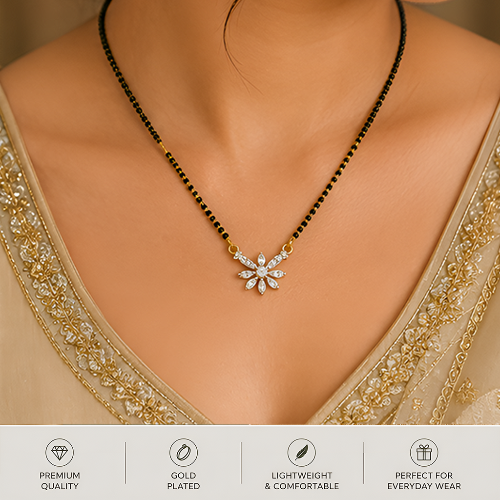 Pack of 2 Designer American Diamond Mangalsutra Combo