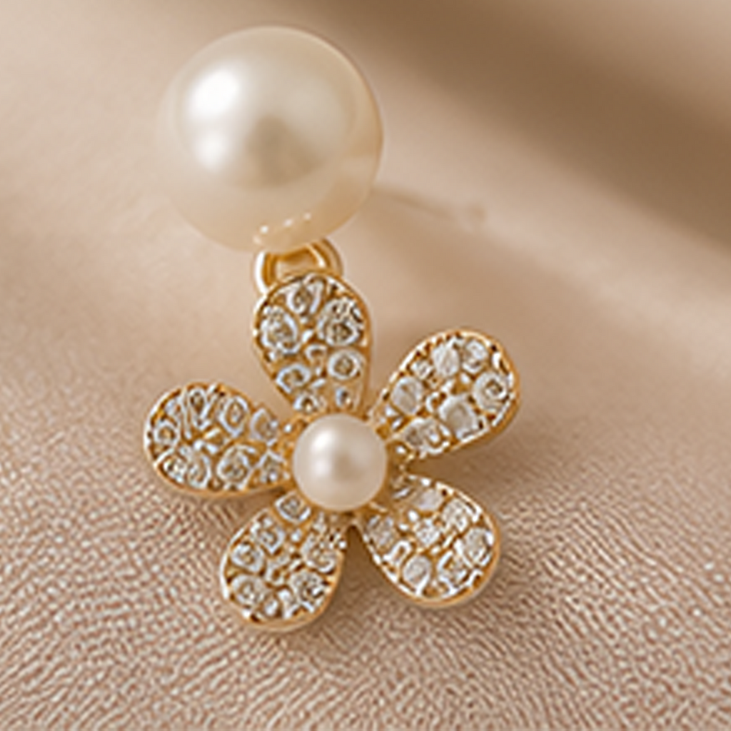 3 Pairs Korean Pearl & Crystal Bow Earring Set