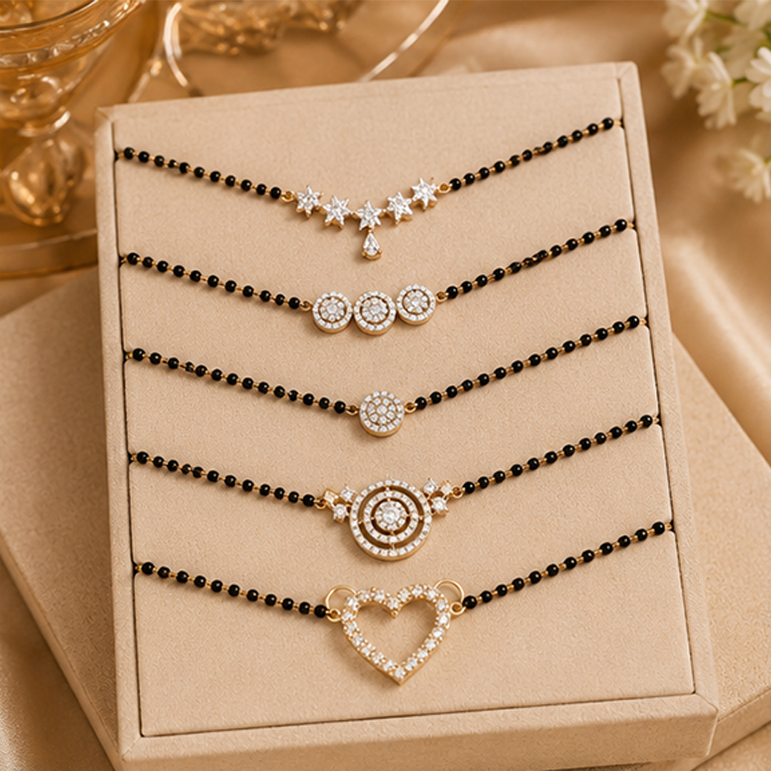 Pack of 5 Designer Gold Plated Daily Wear Mangalsutra