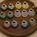 9 Pairs Kashmiri Afghani Oxidised Silver Earring Combo