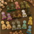 12 Pairs Antique Color Jhumka Earring Combo Set